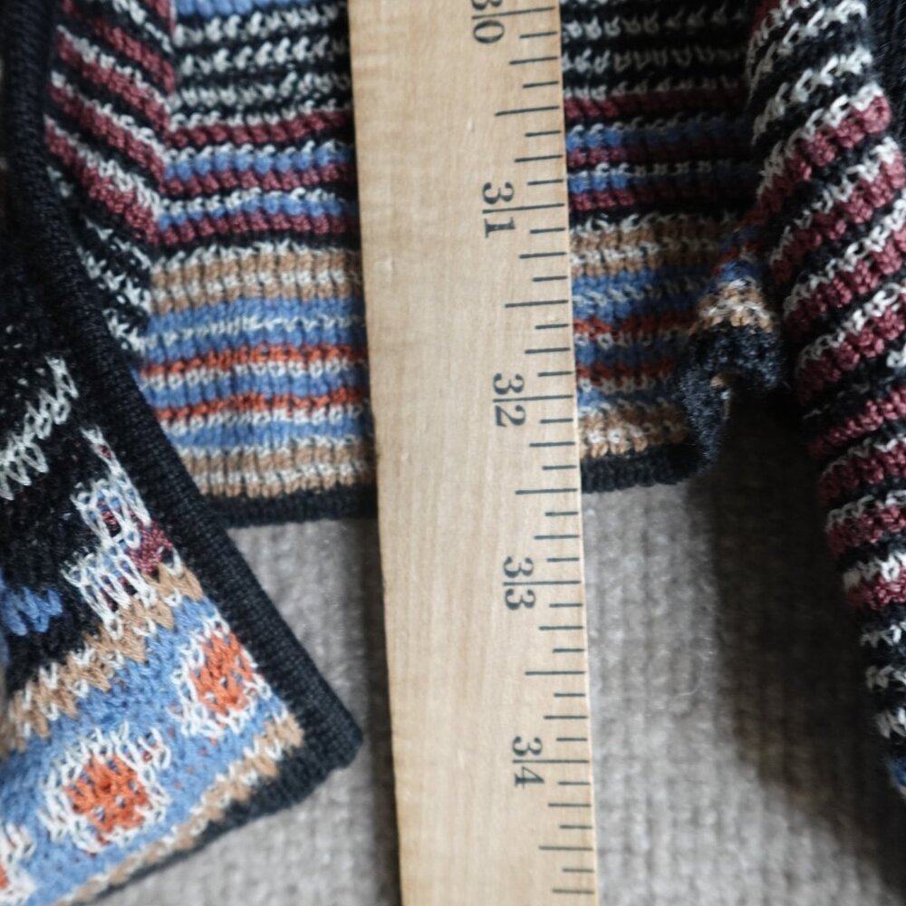 Peruvian Connection Black Multi-Color Patterned Open Cardigan - Picture 5 of 9